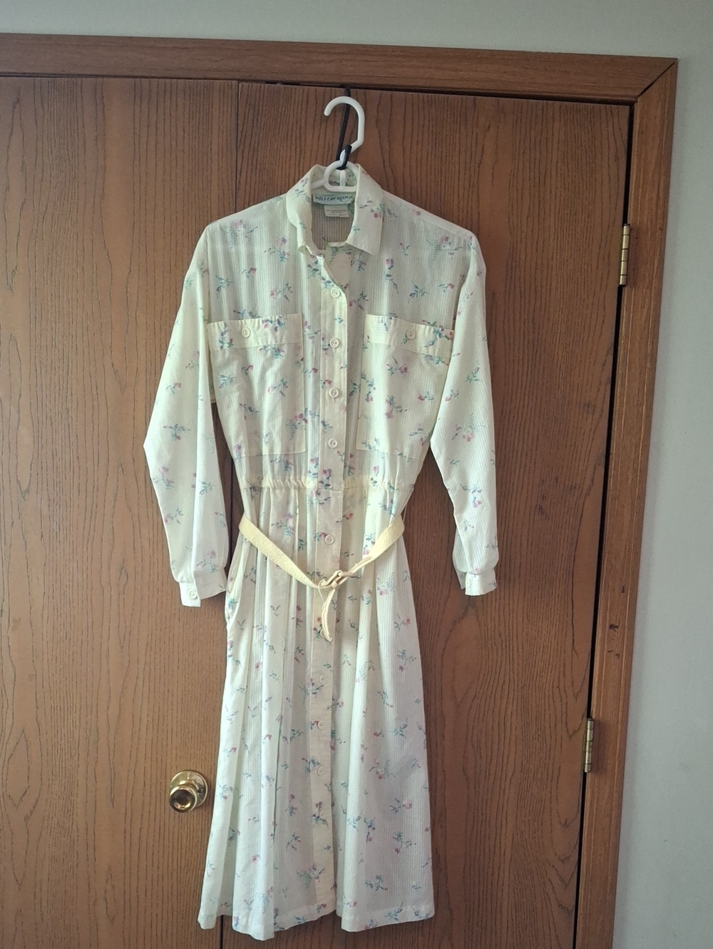 Willow Ridge Cream Dress with Teal and Pink Floral Accents